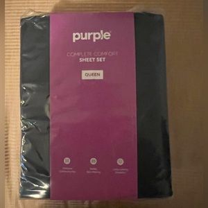 Purple Mattress complete Comfort Sheet Set Queen size deep purple dark soft chic